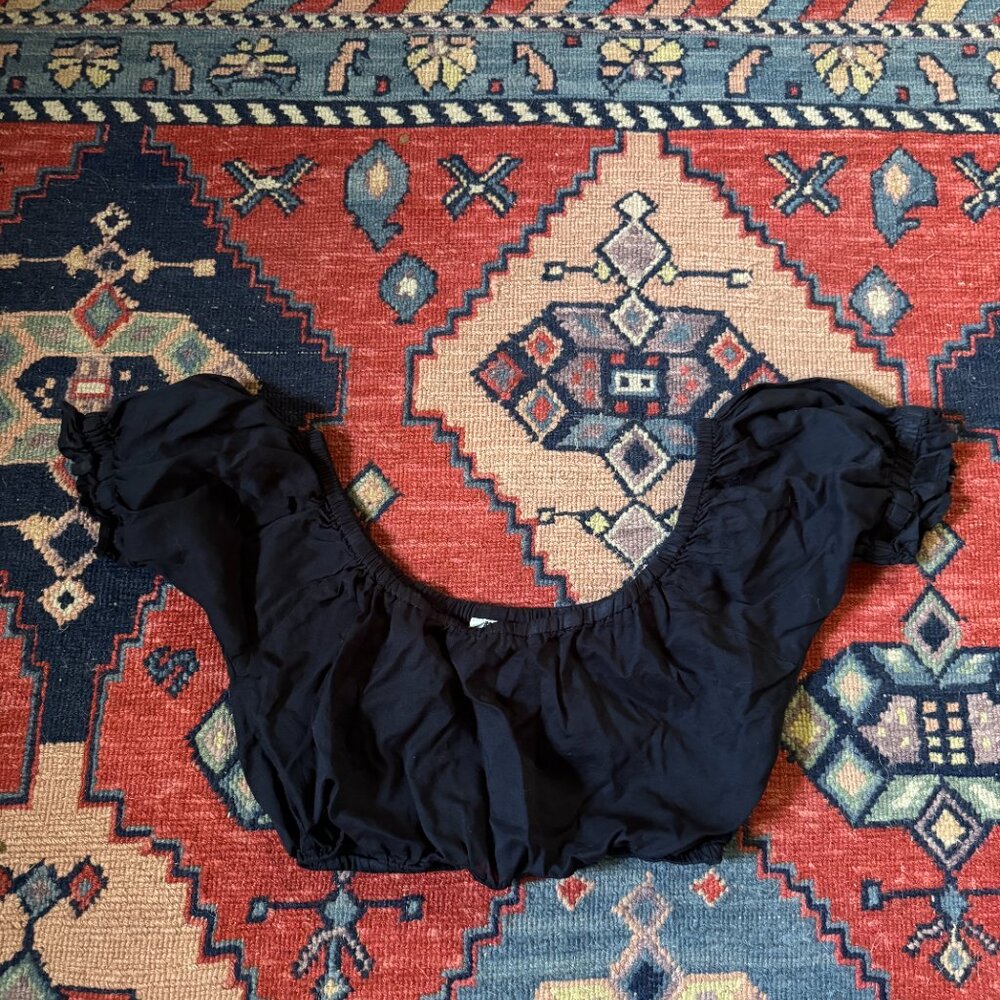 LYKKE WULLF CLEMENTINE CROP TOP BLACK SMALL